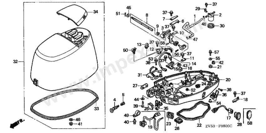 honda 5hp outboard parts diagram