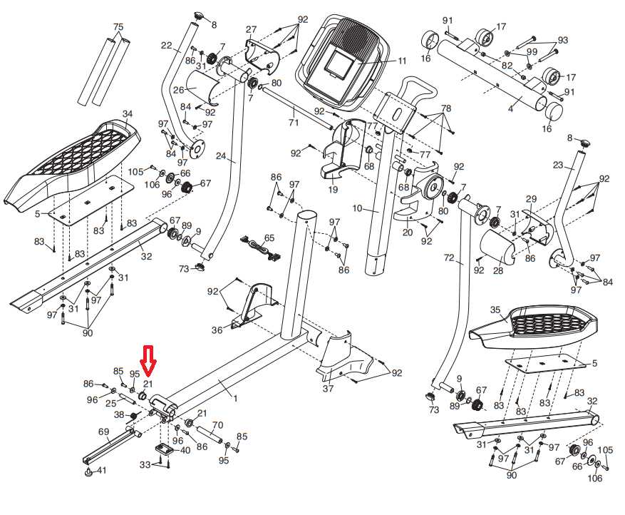 nordictrack elliptical parts diagram