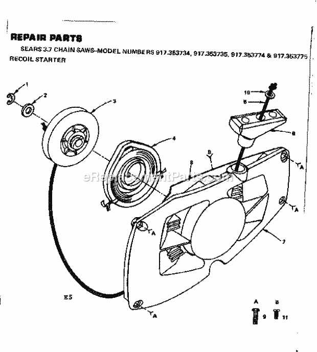 craftsman chainsaw parts diagram