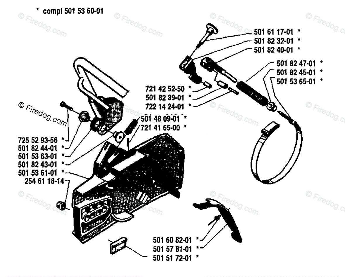 parts of a chainsaw chain diagram