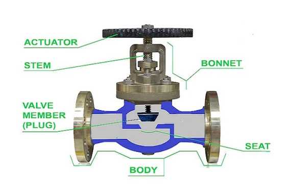 globe valve parts diagram