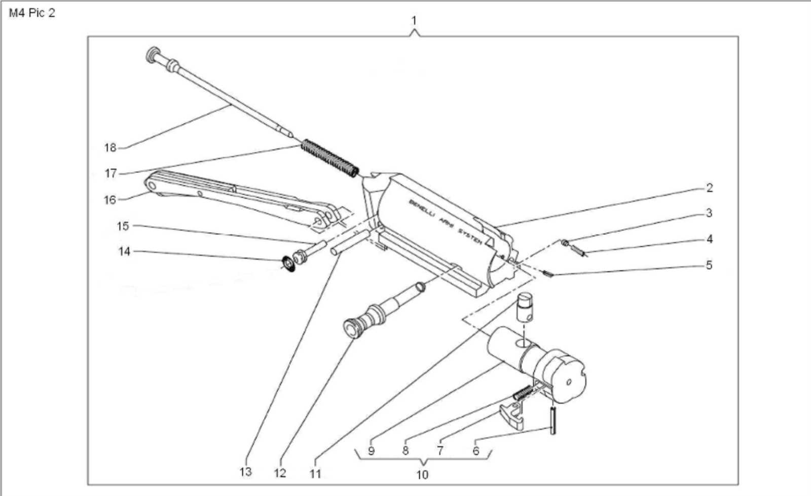 benelli m4 parts diagram