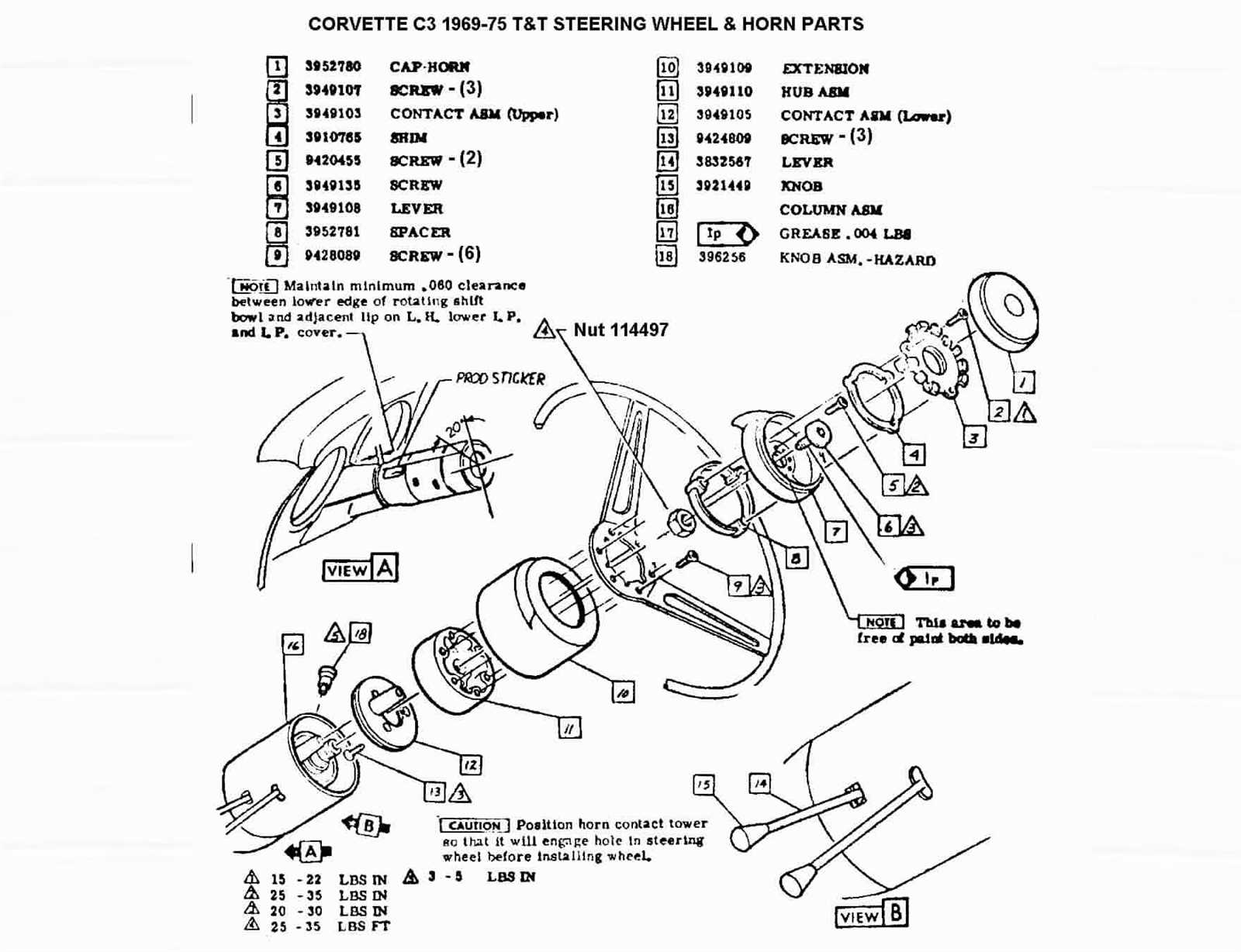 gm steering column parts diagram