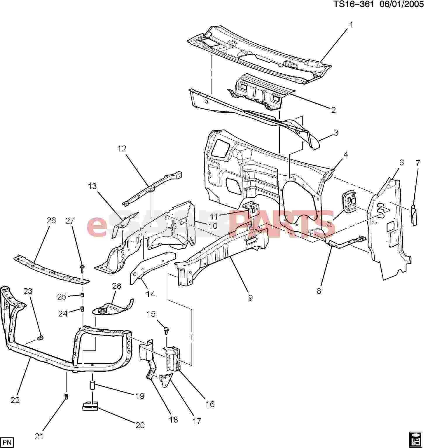 gmc sierra body parts diagram