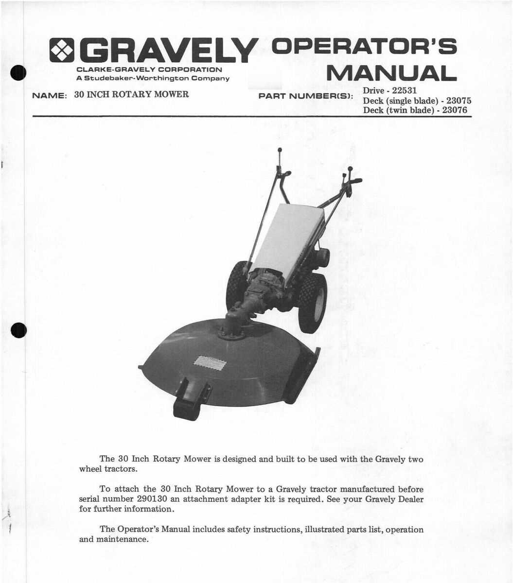 gravely mower deck parts diagram