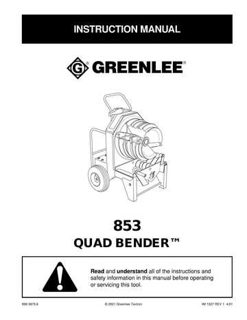 greenlee 555 bender parts diagram