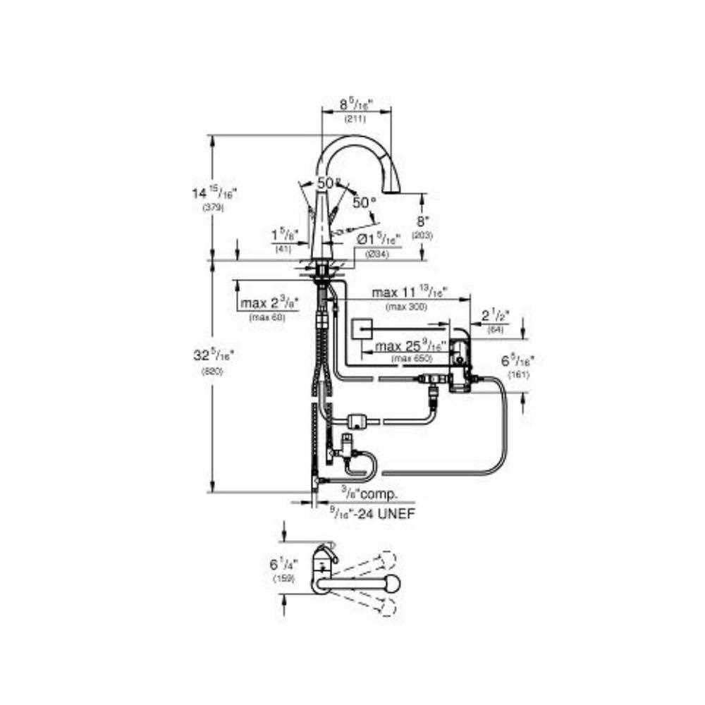 grohe ladylux kitchen faucet parts diagram