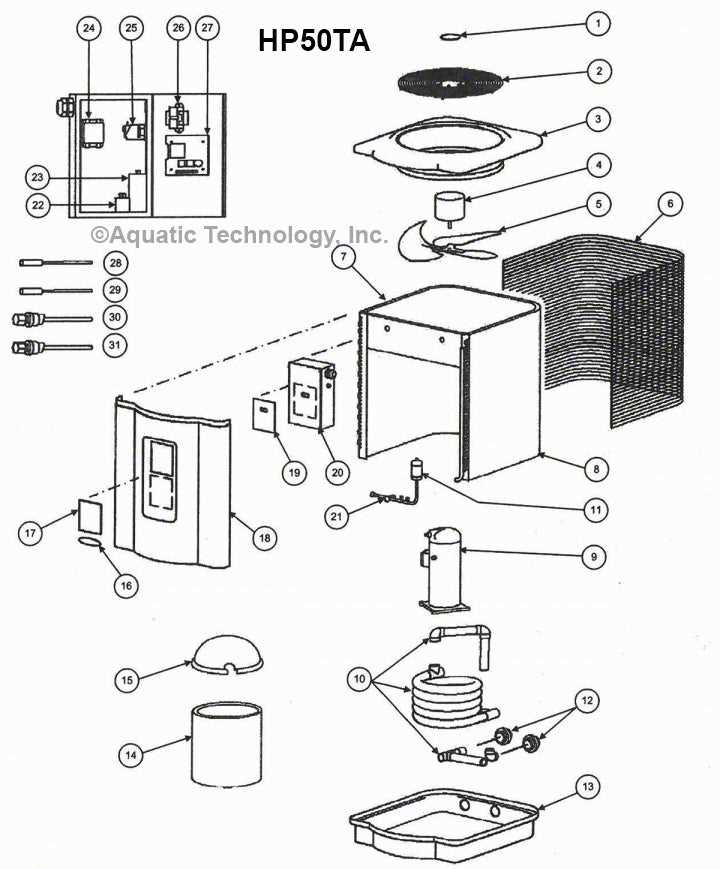 hayward h150 pool heater parts diagram