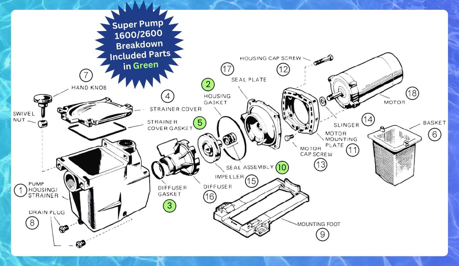 hayward pool pump parts diagram