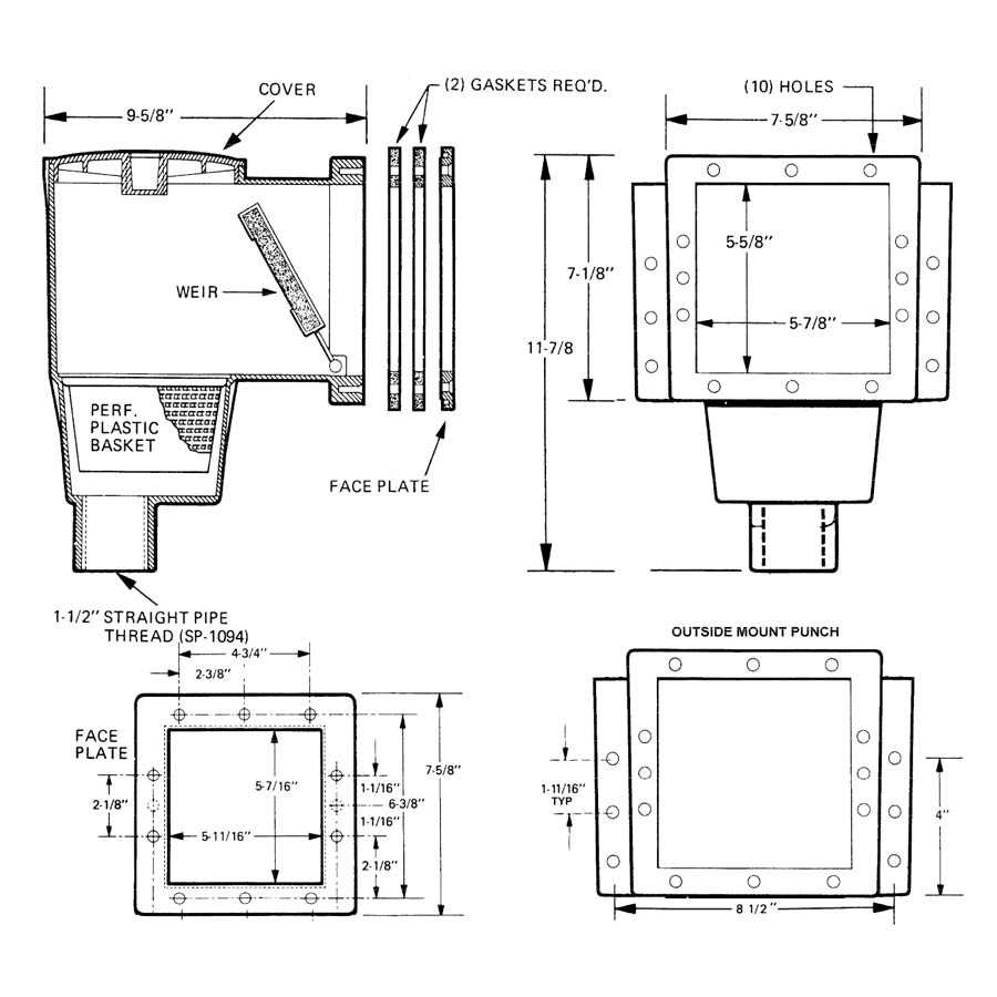 hayward skimmer parts diagram