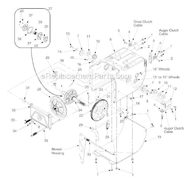 mtd snow thrower parts diagram