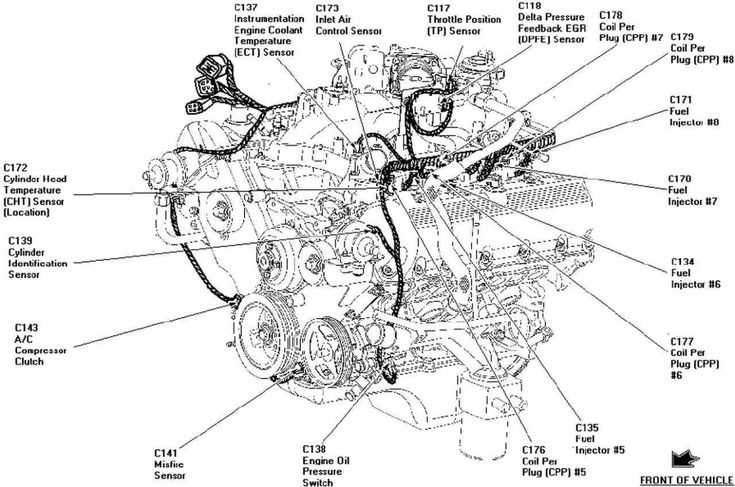 exploded view ford 4.6 engine parts diagram