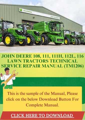 john deere 111h parts diagram