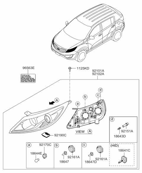 headlight parts diagram