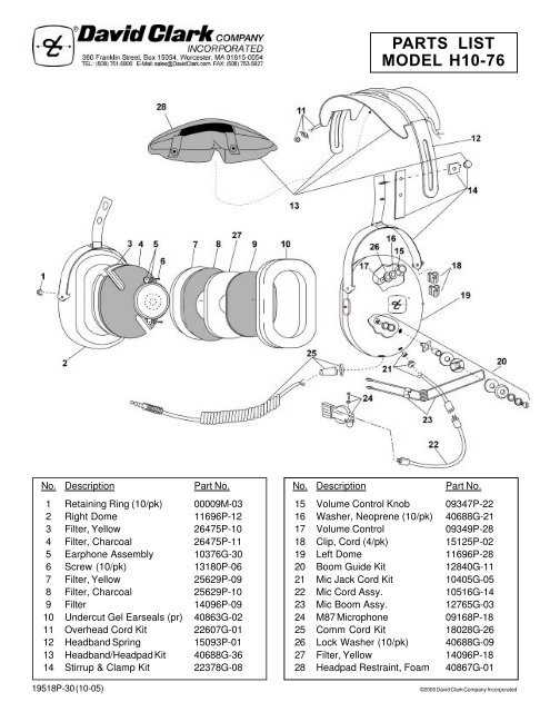 headset parts diagram