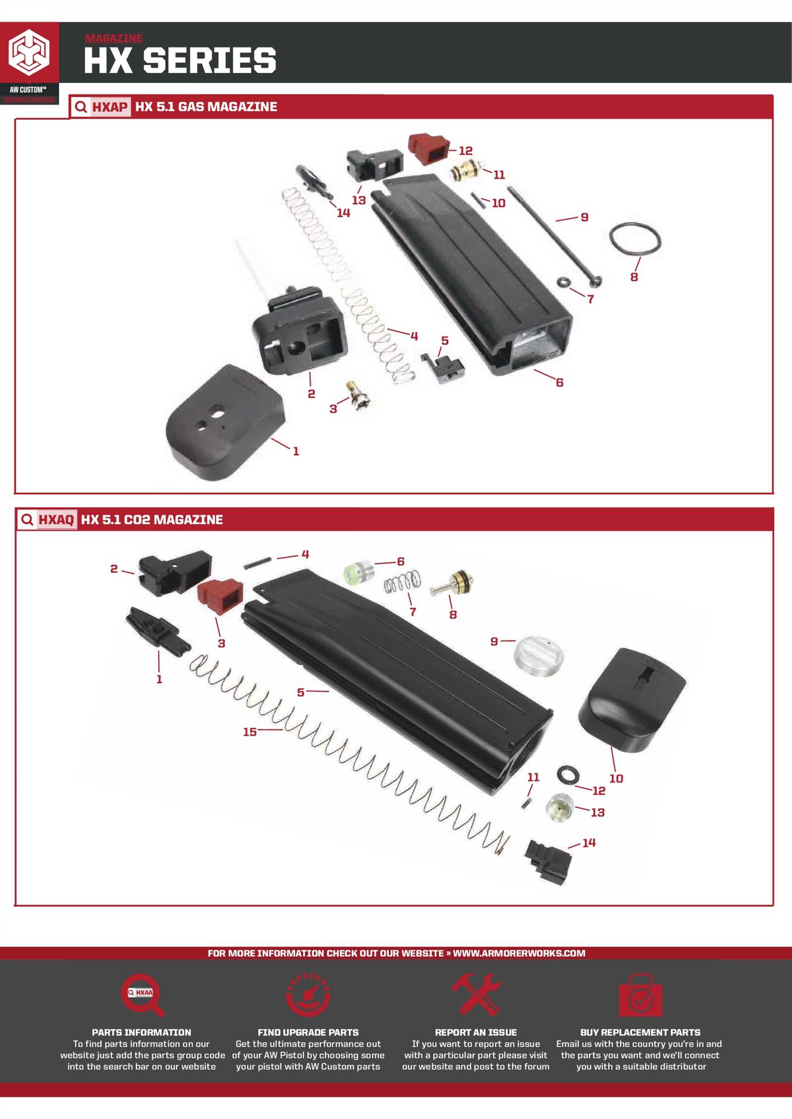 hi capa parts diagram