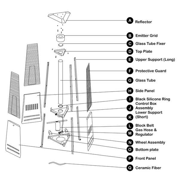 hiland patio heater parts diagram