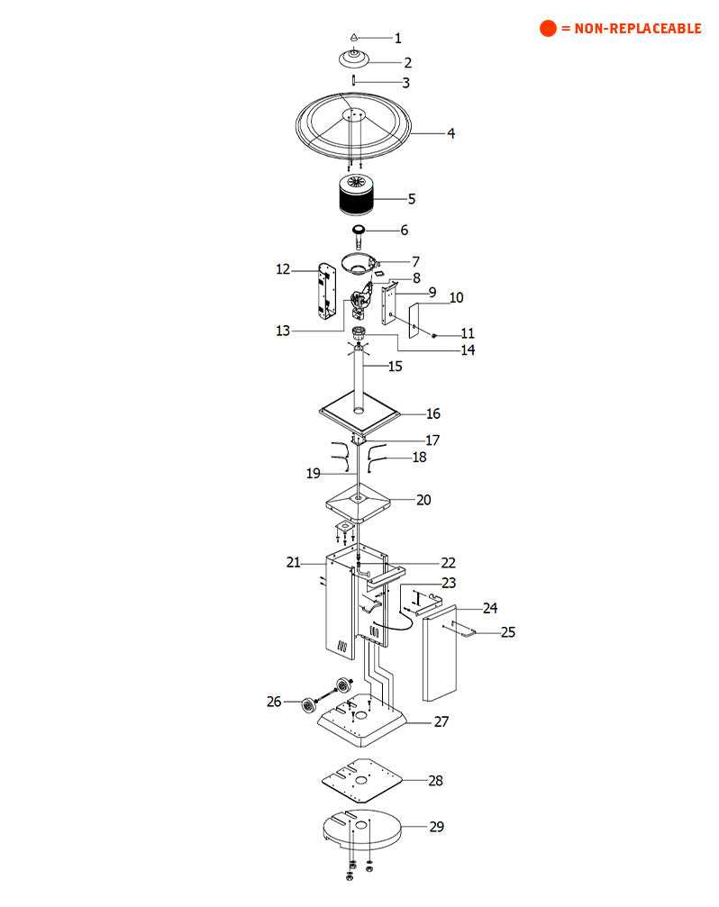 hiland patio heater parts diagram