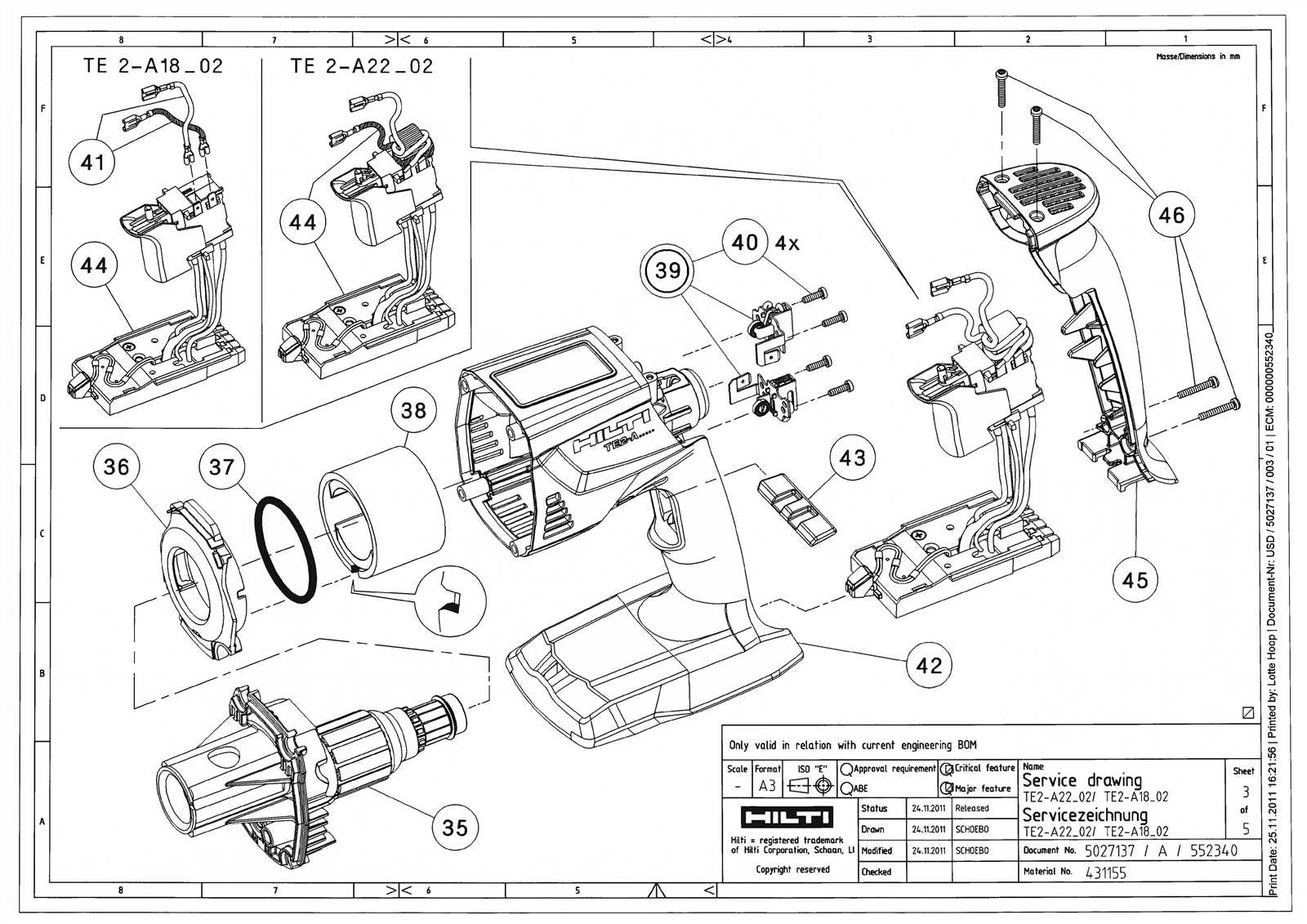 hilti te 24 parts diagram