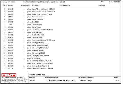 hilti te 24 parts diagram