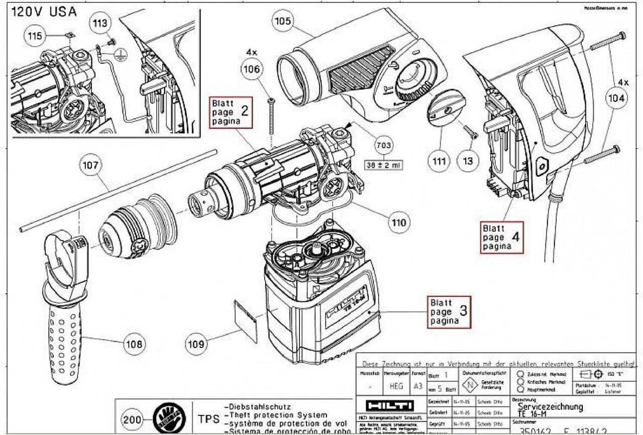 hilti te 24 parts diagram