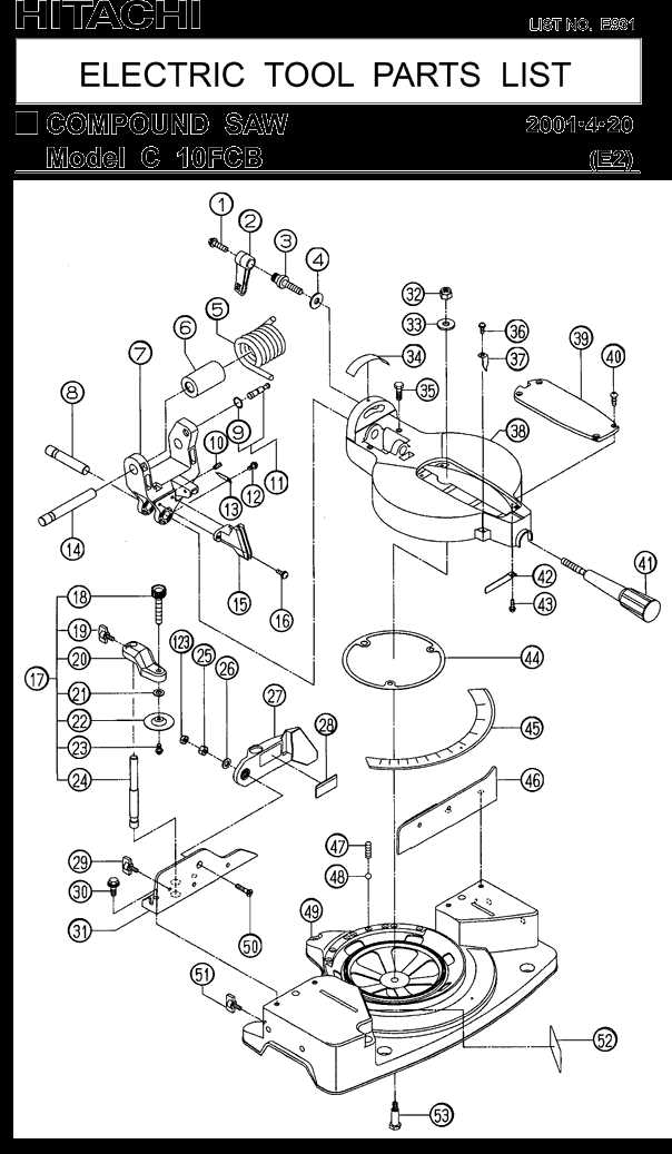 hitachi c10fsh parts diagram