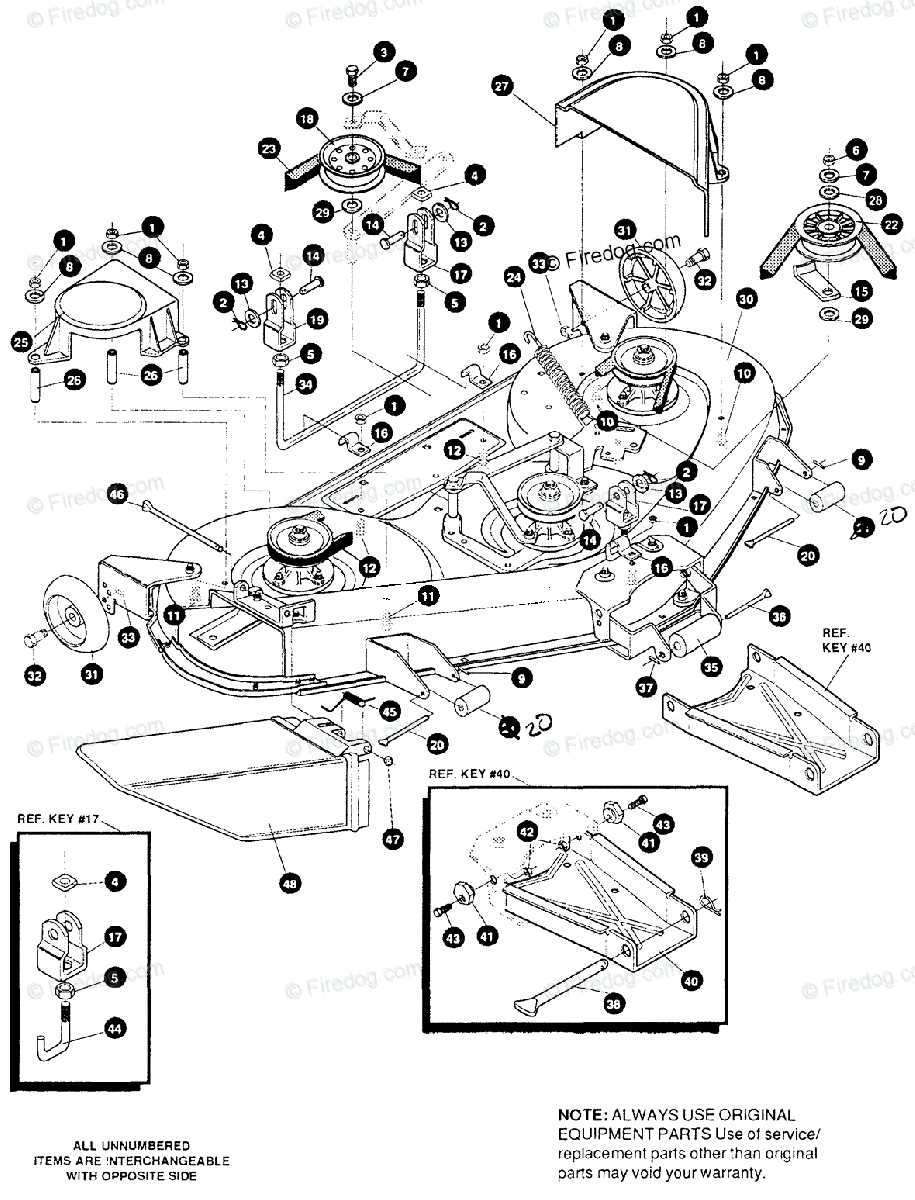 husqvarna 46 inch mower deck parts diagram