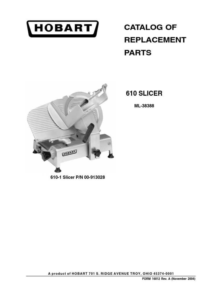 hobart slicer parts diagram