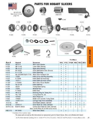 hobart slicer parts diagram