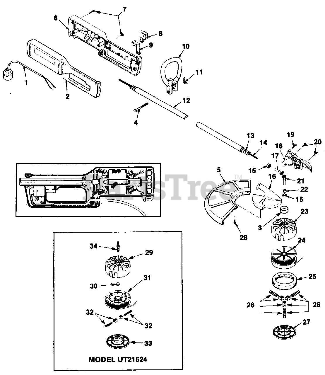 homelite string trimmer parts diagram