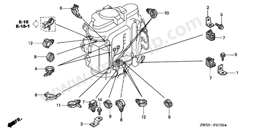 honda 130 outboard parts diagram