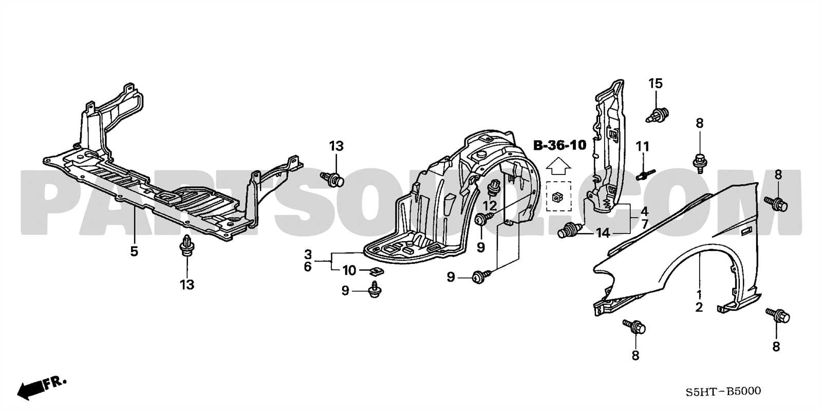 honda civic front end parts diagram