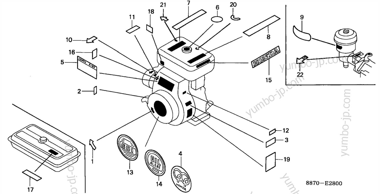 honda engine parts diagram