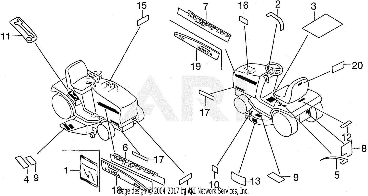 honda harmony 2113 parts diagram