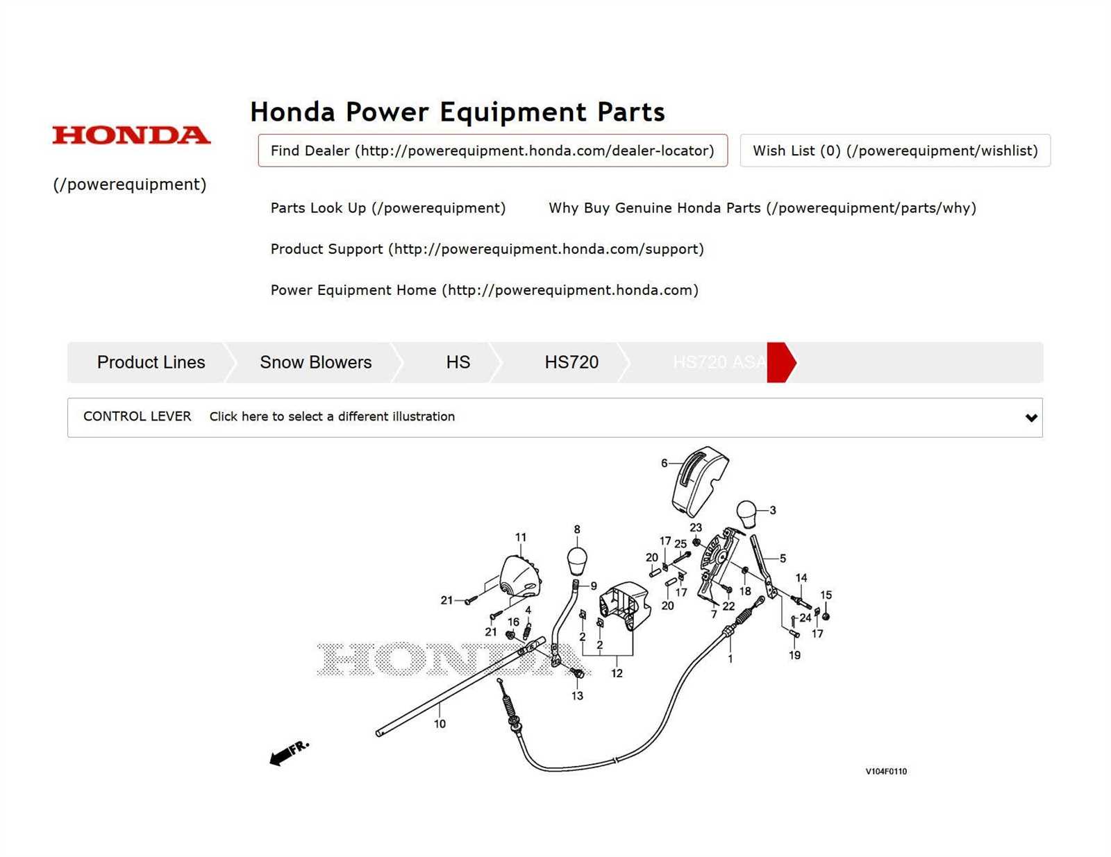 honda hs720 parts diagram