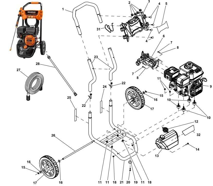 honda power washer parts diagram