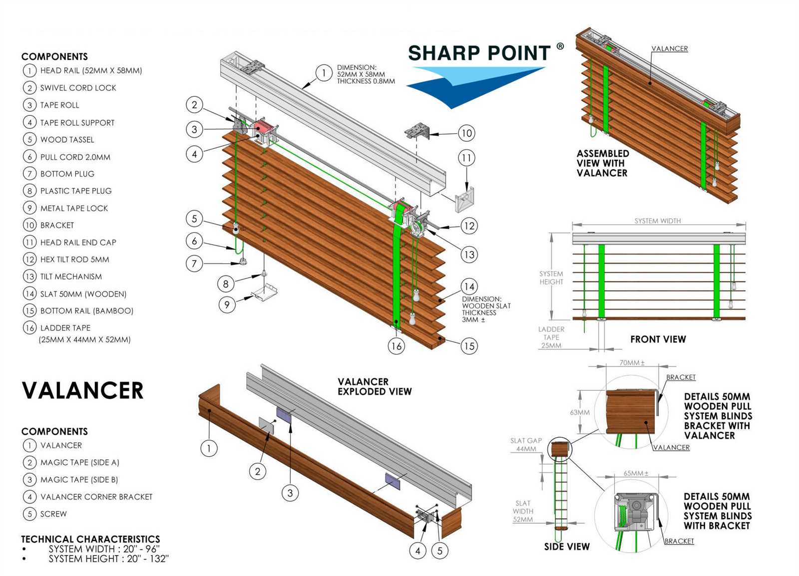 horizontal blinds parts diagram