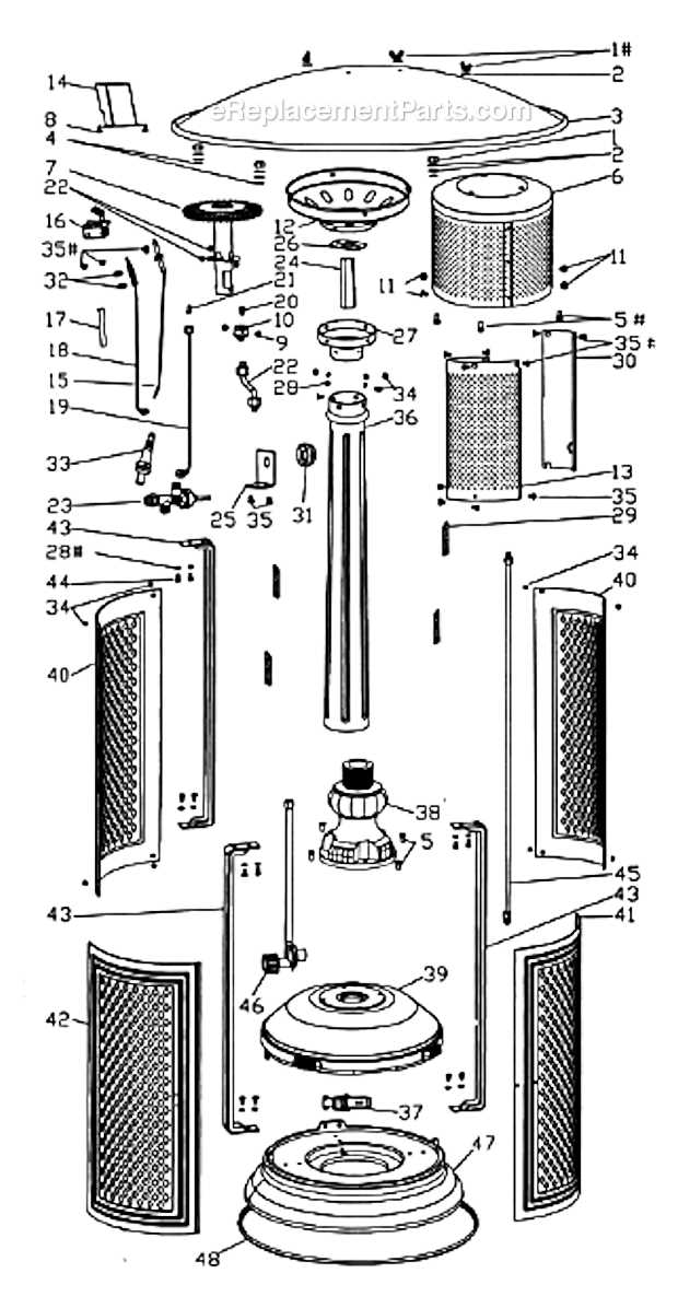 hss a ss patio heater parts diagram