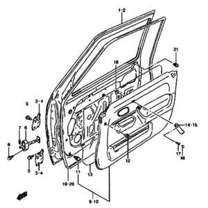 auto door parts diagram