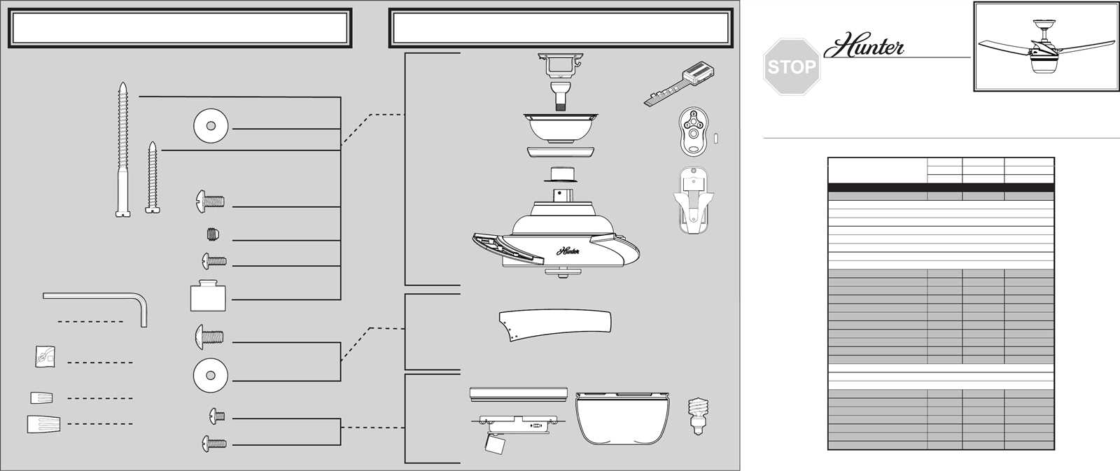 hunter fan parts diagram