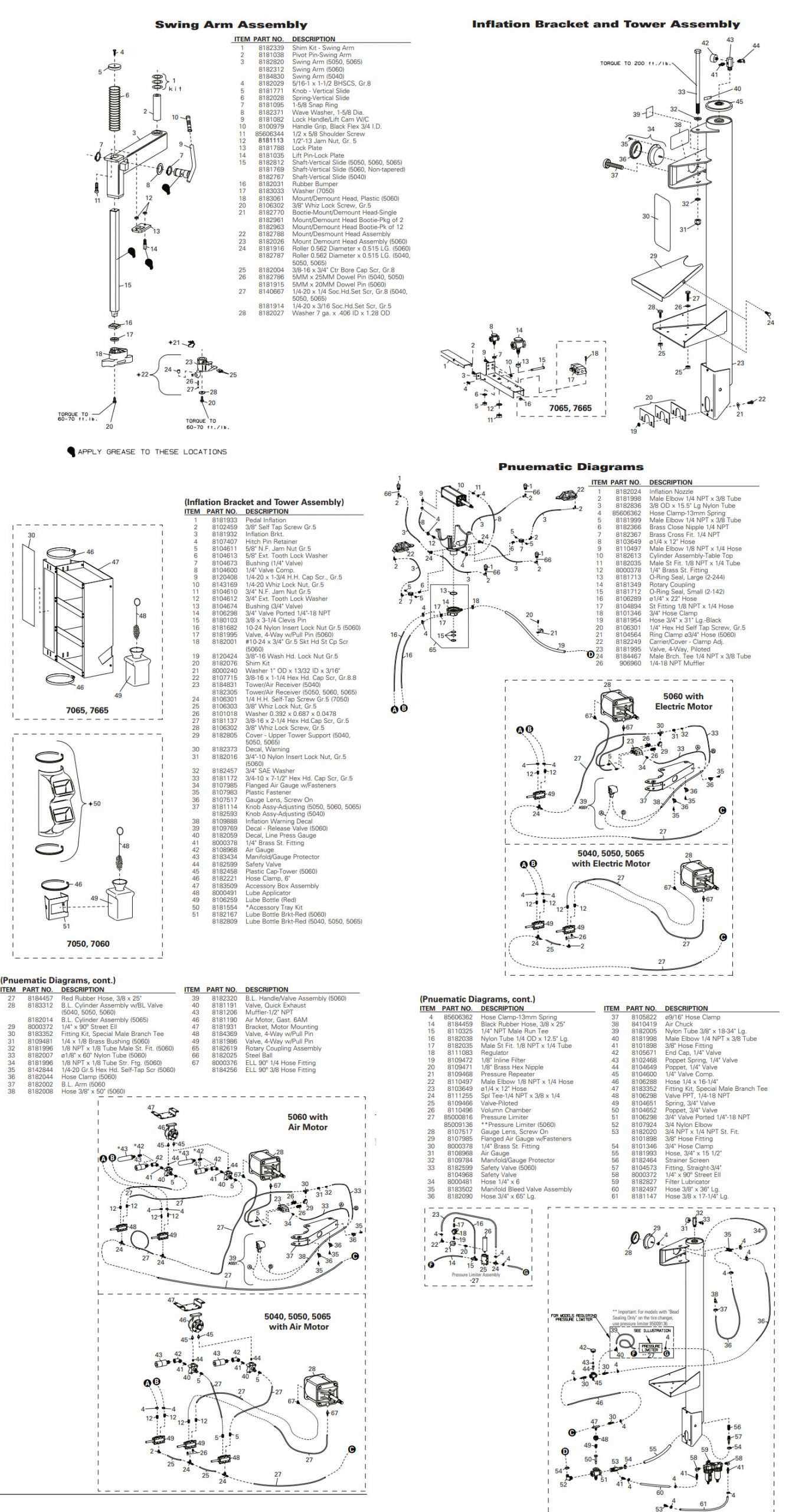 hunter tire machine parts diagram