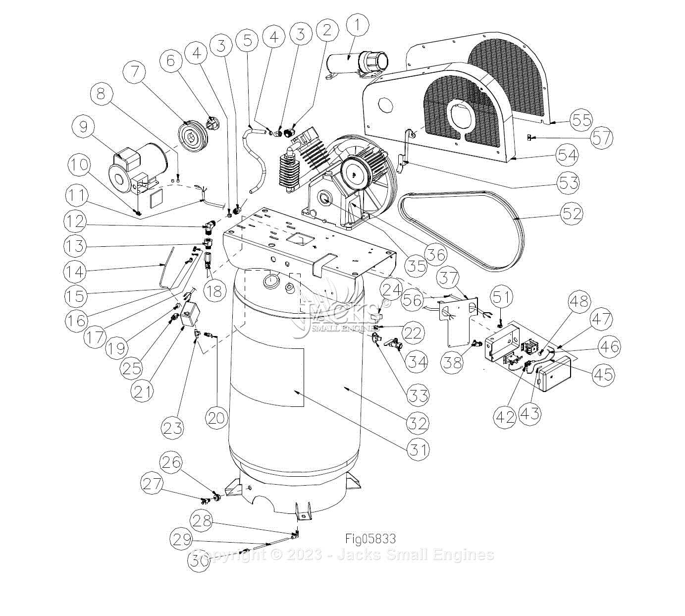 husky 26 gallon air compressor parts diagram