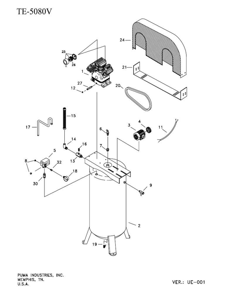 husky 26 gallon air compressor parts diagram