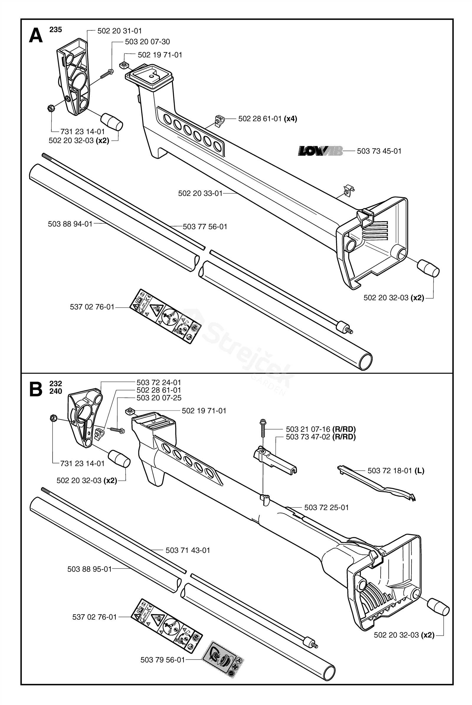 husqvarna 235r parts diagram