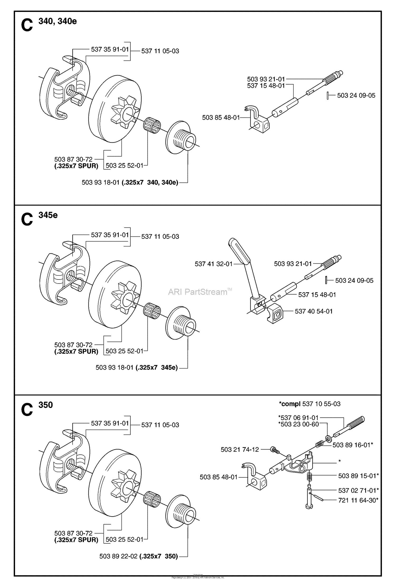 husqvarna 350 parts diagram