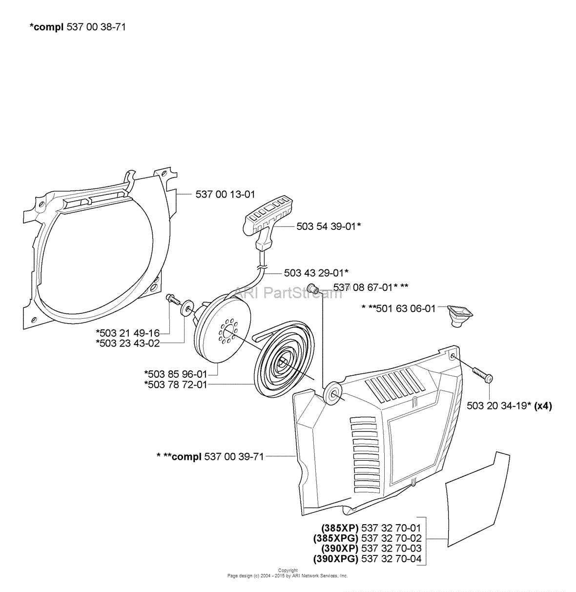 husqvarna 390xp parts diagram