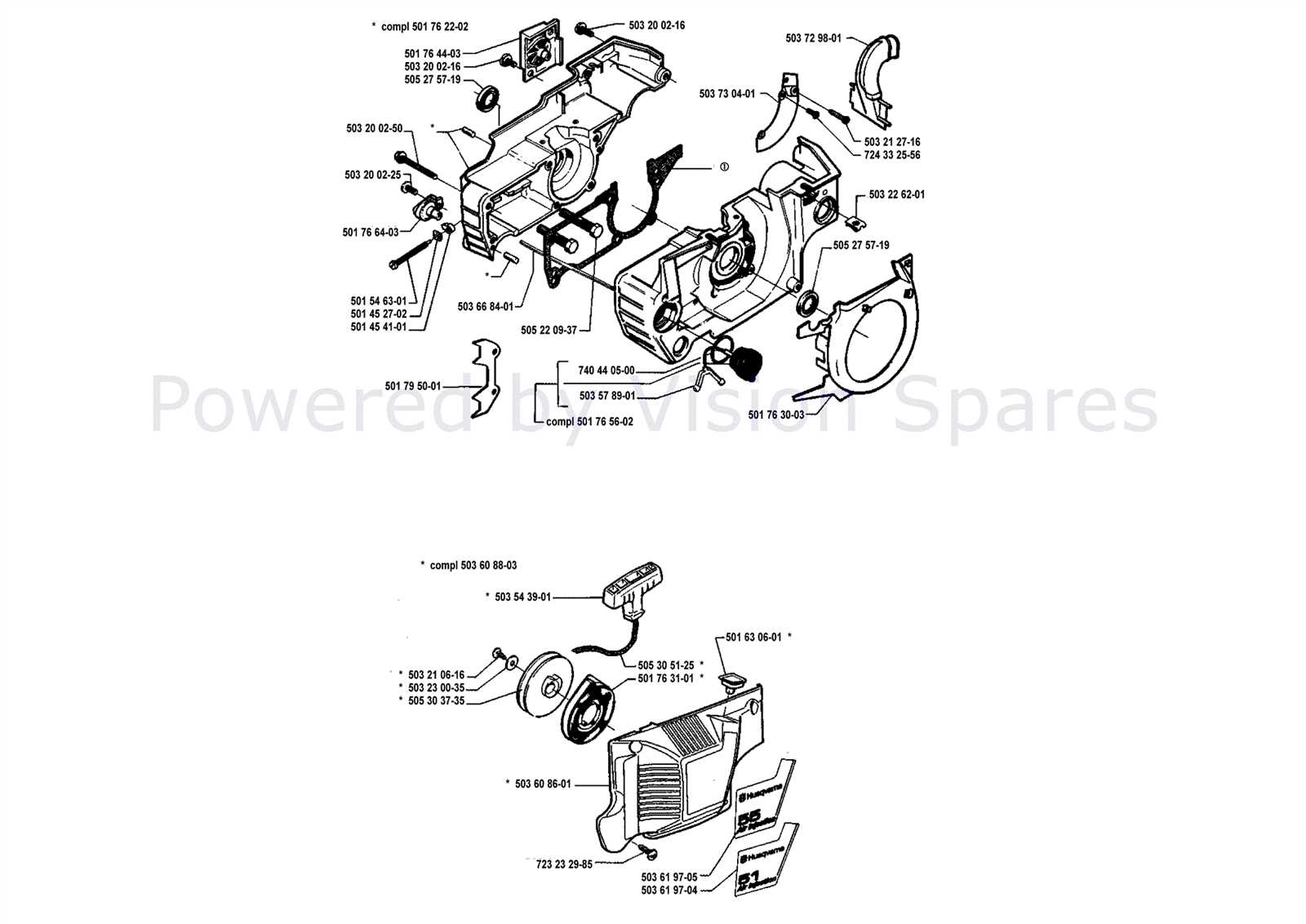 husqvarna 51 chainsaw parts diagram