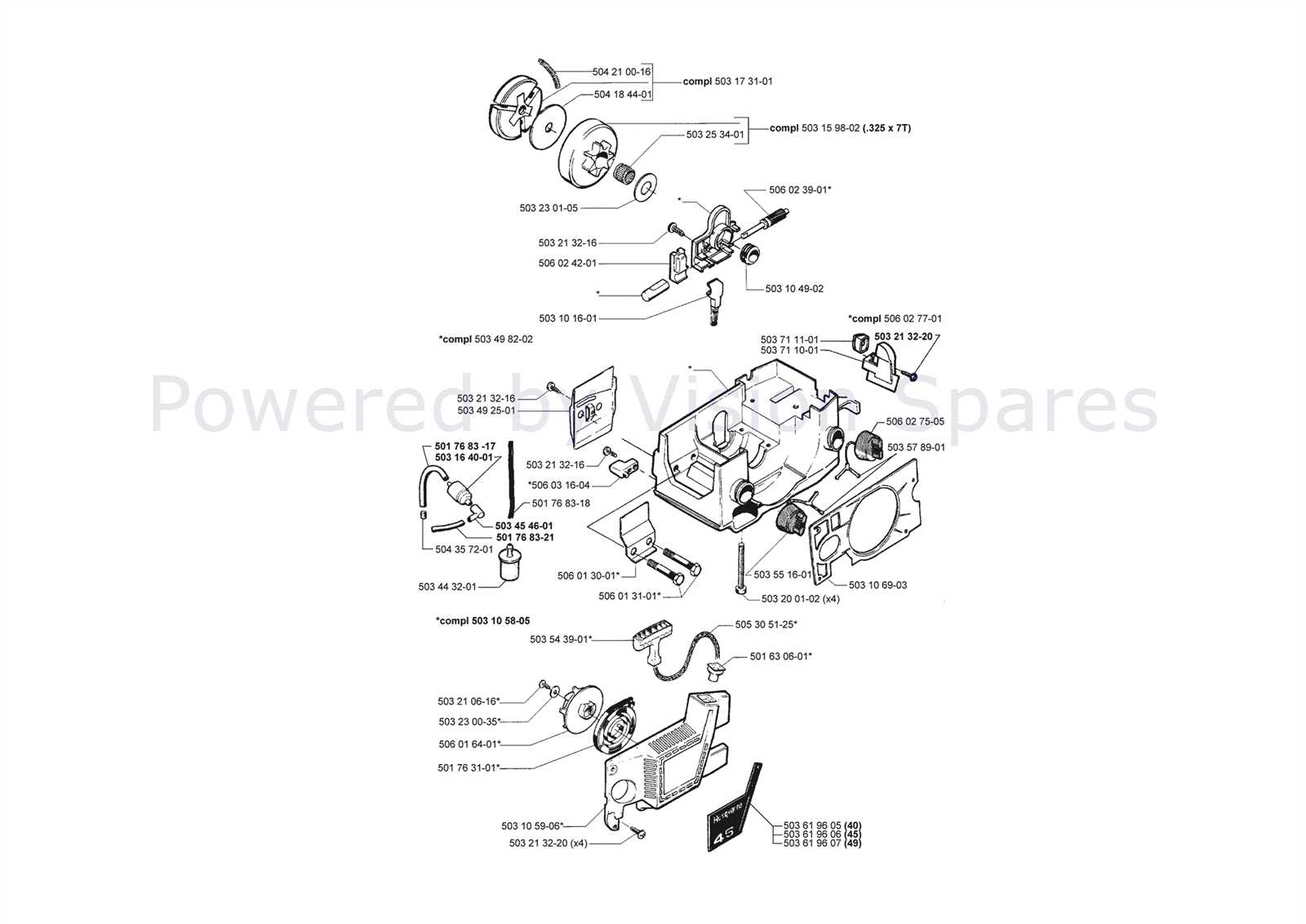 husqvarna chainsaw parts diagram