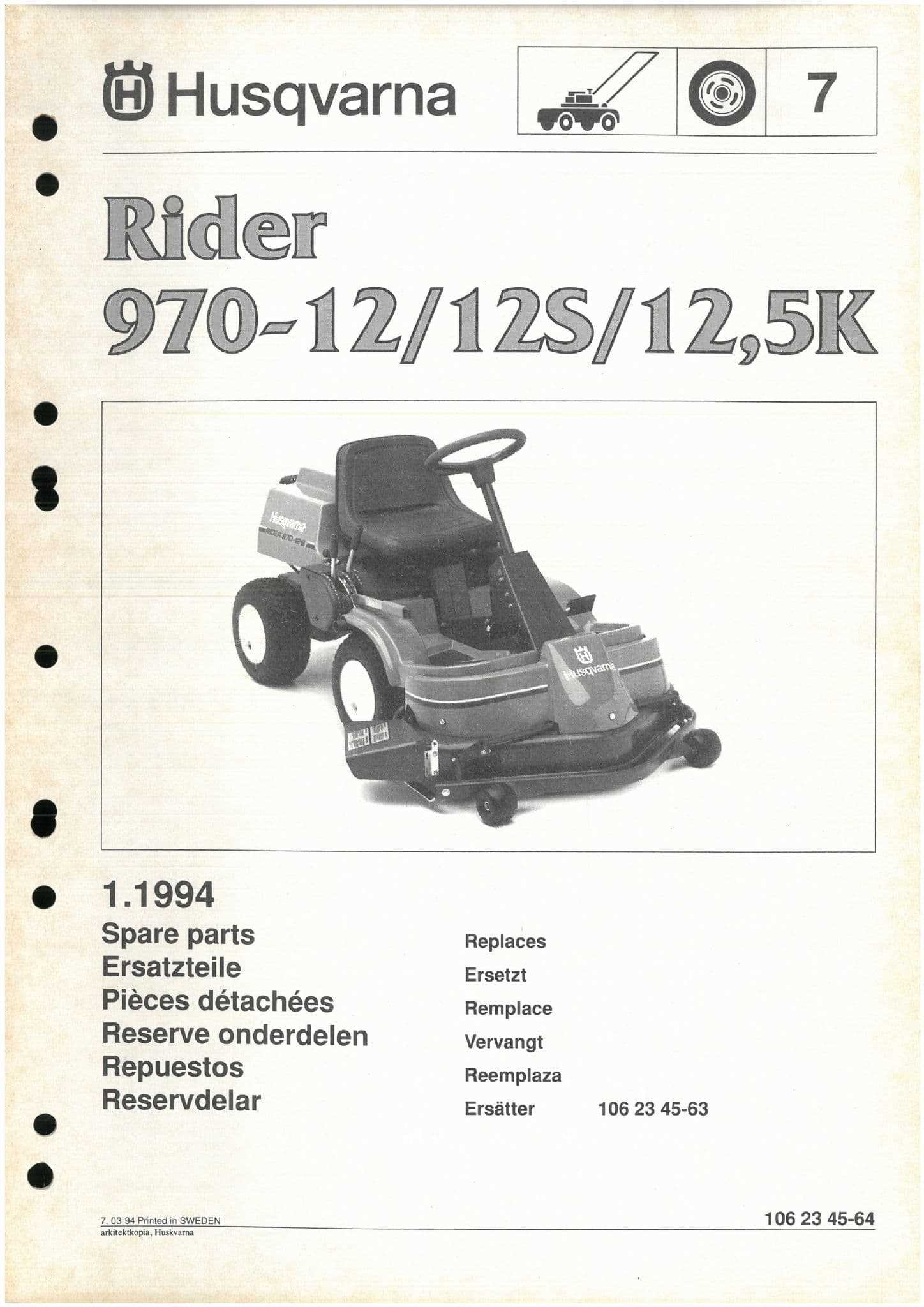 husqvarna rider 970 parts diagram