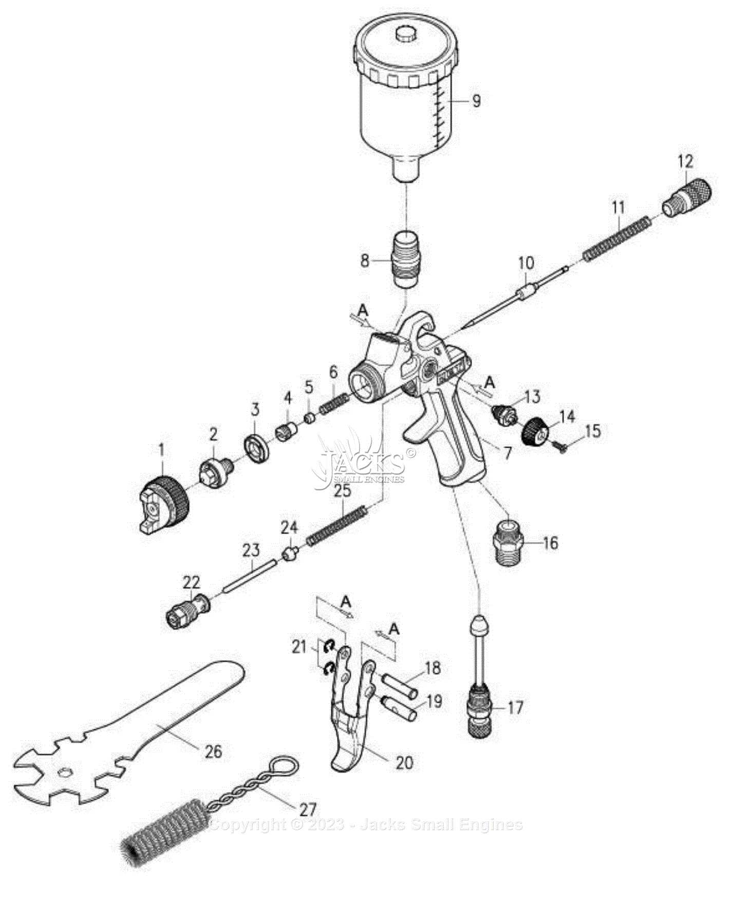 hvlp spray gun parts diagram